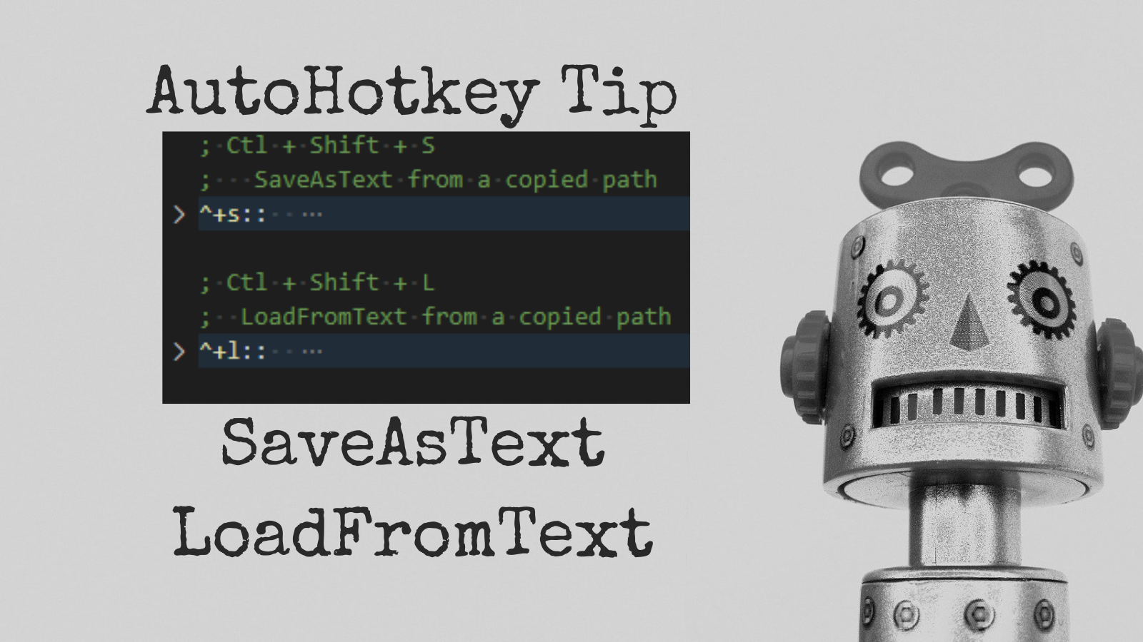 Streamlining SaveAsText / LoadFromText