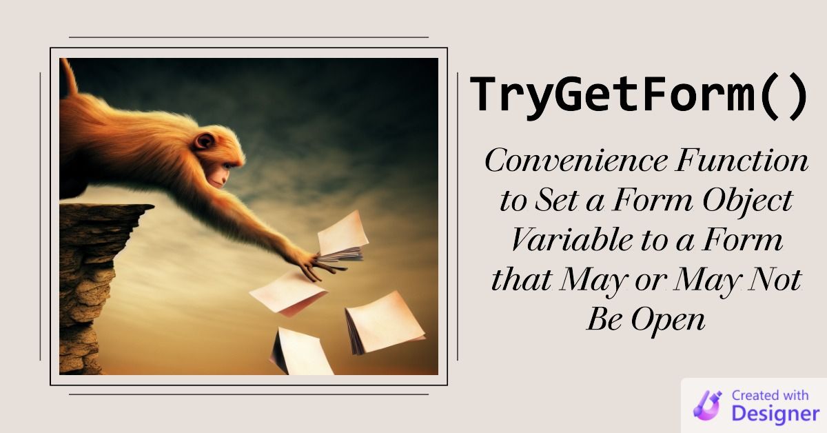 TryGetForm: Set a Strongly-Typed Form Object in Access VBA