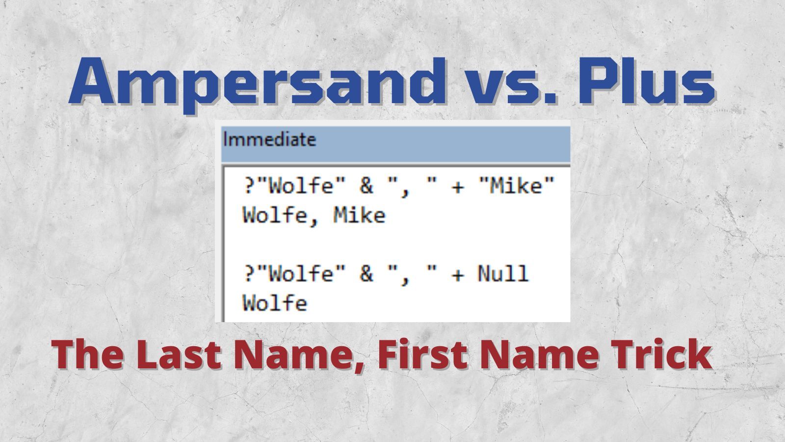 Concatenating Strings in VBA: Plus (+) vs. Ampersand (&)