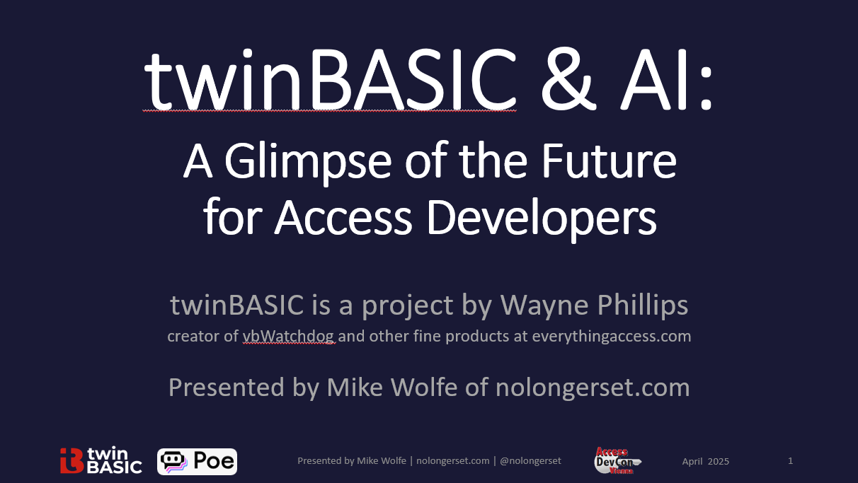 twinBASIC and AI: DevCon 2025